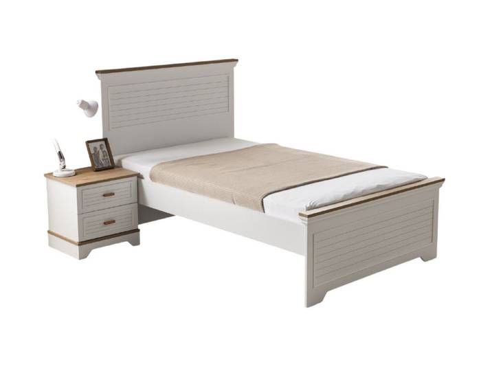 Villa Möbel Jugendzimmer-Set Liorfen, (Jugendzimmer-Set, 2-tlg., Bett mit Kopfteil und 1 x Nachttisch), Bett Schrank Kommode mit Spiegel und klassischem Stauraum
