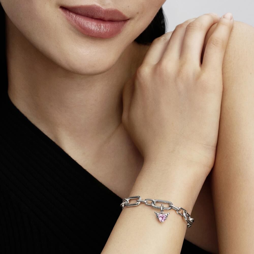 Pandora ME Mini-Charm-Anhänger Geflügeltes Herz, Sterlingsilber silber
