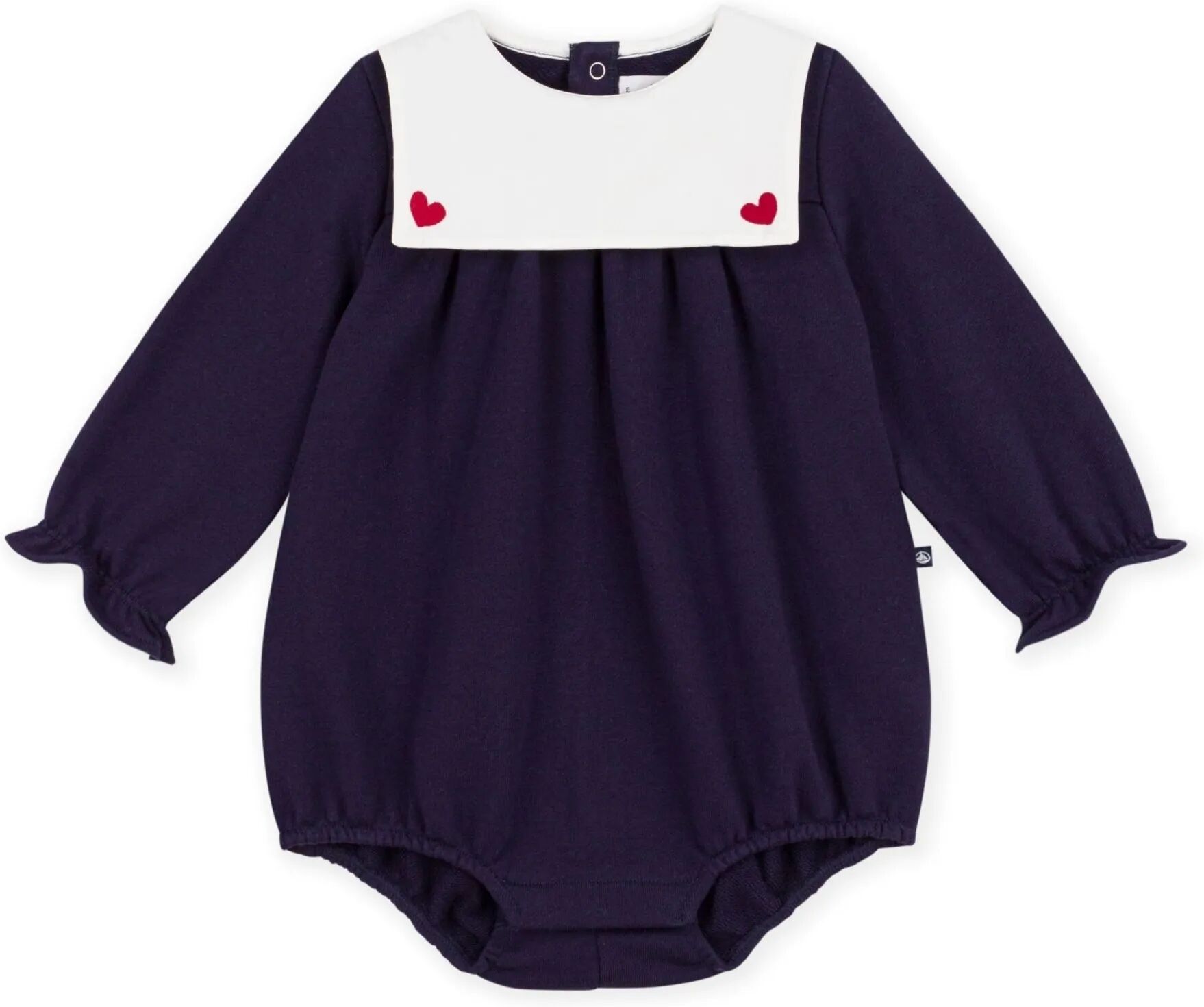 Petit Bateau Barboteuse Col Marin Coton Bio Bleu nuit 3 mois