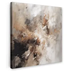 LEINWANDBILD Farbe - Abstrakt - Beige - Kunst Wandbild Wohnzimmer 50x50 cm