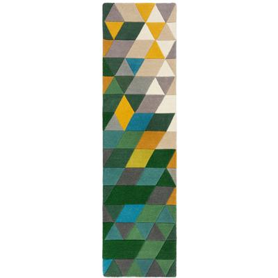 Läufer FLAIR RUGS "Prism, modern & geometrisch", bunt (multi), B:60cm H:10mm L:230cm, Wolle, Teppiche, Läufer, mehrfarbig, geometrisches Muster, Hoch-Tief-Effekt, Läufer