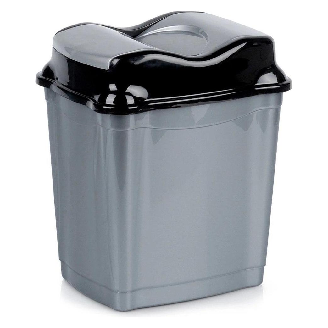 Orion Kosz na śmieci Kosz na śmieci plastikowy śmietnik szary błyszczący 16L do kuchni 731342 (16 l) (66470014)