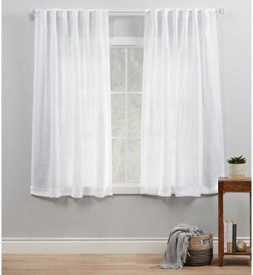 ATI Home Bella Sheer Hidden Tab Top Curtain Panel Pair