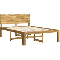 vidaXL, Bett, Doppelbettgestell mit Kopfteil ROSTOCK Weiss 135 x 190 cm (135 x 190 cm)