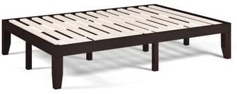 Costway 14 Inch Full Size Wood Platform Bed Frame with Wood Slat Support-Brown
