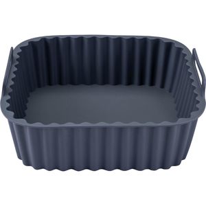 Fackelmann Backform 45104, aus Silikon, 15 x 15 x 7 cm, aschgrau, für Heißluftfritteuse