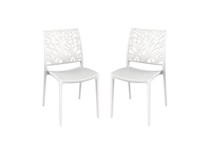 Chaise empilable pour l'intérieur ou l'extérieur - ALEA blanc 2 chaises