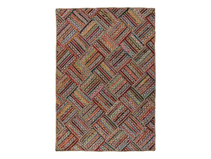 Teppich KAYOOM Tulum 355 , bunt (multi), B:120cm H:8mm L:170cm, Baumwolle, Teppiche, Teppich, Kurzflor, Handgeknotet, Vegan, Fußbodenheizungsgeeignet, Wohnzimmer