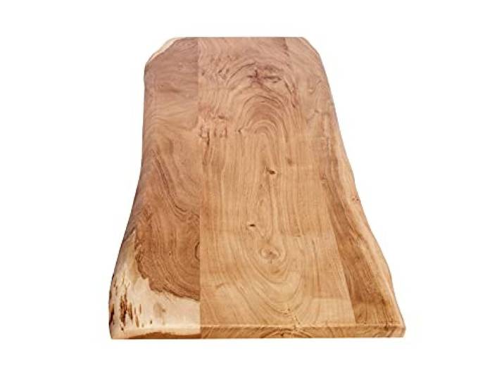 SAM Holzplatte Curtis 120x40 cm Akazie natur lackiert Baumkante Tischplatte Baumkanten-Platte, Akazienholz naturfarben massiv, für Heimwerker, Arbeitsplatten, Tische & Fensterbretter