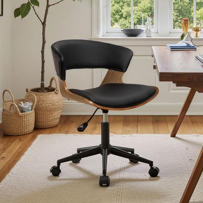 Art Leon Swivel and Height Adjustable Accent Desk Chair with Rolling