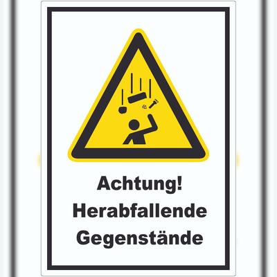 HB-Druck Achtung Herabfallende Gegenstände Aufkleber A9 (37x52mm)