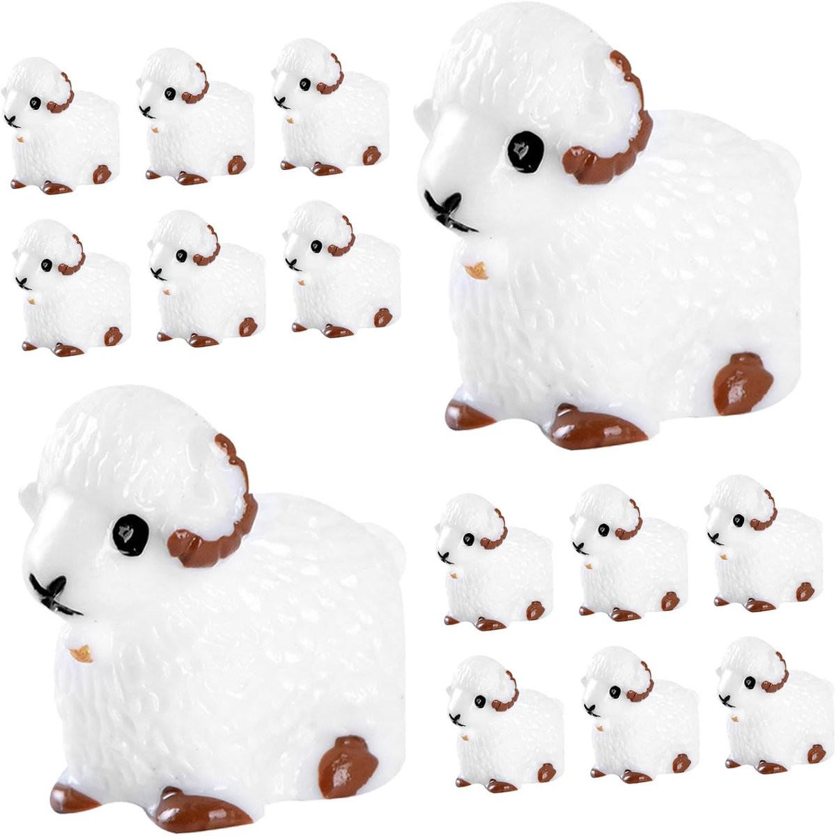 Miniatuur Schapen Ornament - Realistische Nep Schapen Beeldjes voor Micro Landschap Decoratie