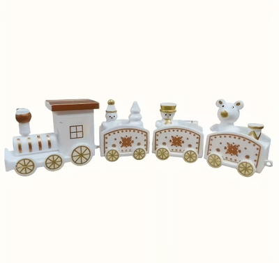 Inspire Picks Decorative Plastic Train Figurine Collectible Home & Holiday Party Ornament white 1 Pc