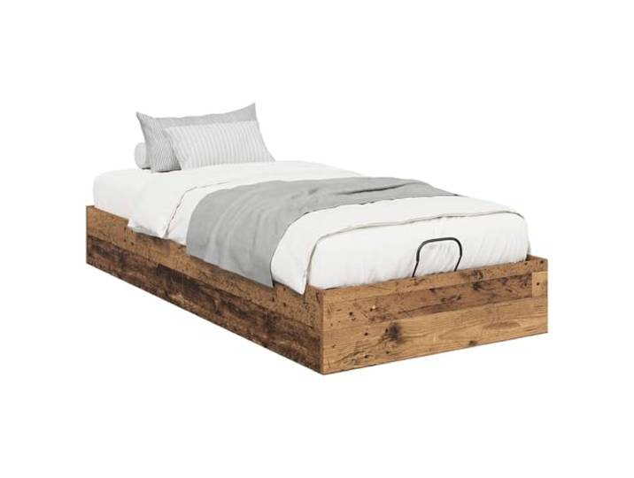 SKTQYQO Ottomanbett aus altem Holz, 203 x 90 x 25 cm Gashebebühne, Unterbettkommode, Holz, Kapazität 240 kg