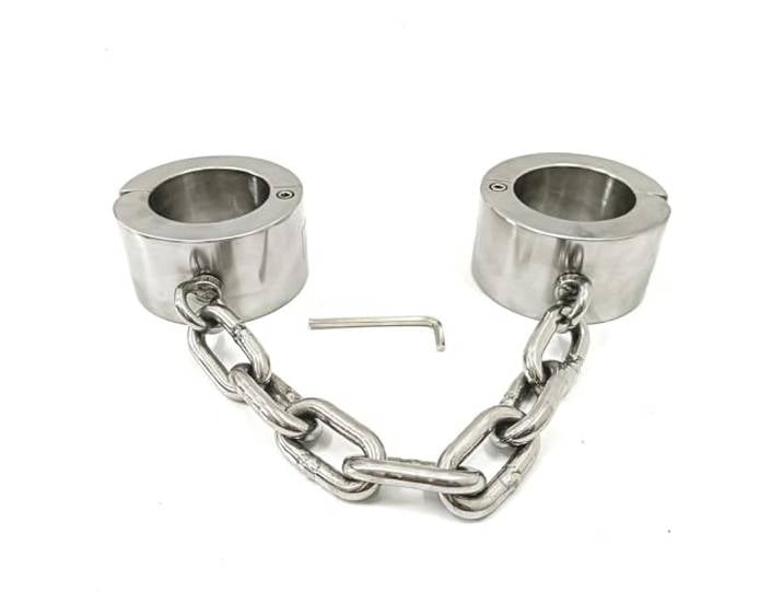 YZPNBW 1 Paar Schwer Metall Fußschellen Fesseln Restraint-Spiel 6 cm Hohe BDSM Erwachsene Slave Sex Toys Sm Fetisch Bondage Sexspielzeug Für Paare Frauen Und Männer Mit Eisenkette Fessel Sklaven