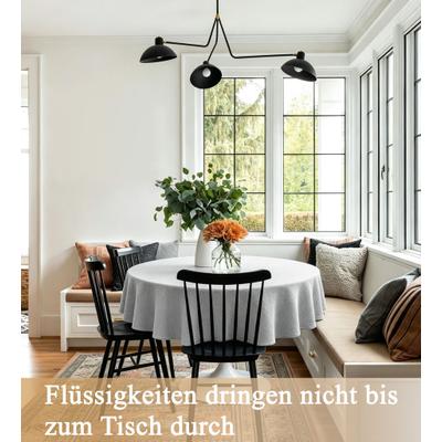 Tischdecke OTTO HOME "Ozzie 1 Stück, Leinenoptik, in eckig und rund", weiß (sand), Ø:160cm, Polyester, Tischdecken, Tischdecke, Formstabil & pflegeleicht, eckig oder rund, Dekoration