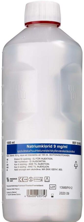 NaCi NaCl Skyllevæske 9mg/ml Medicinsk udstyr 6 x 1000 ml