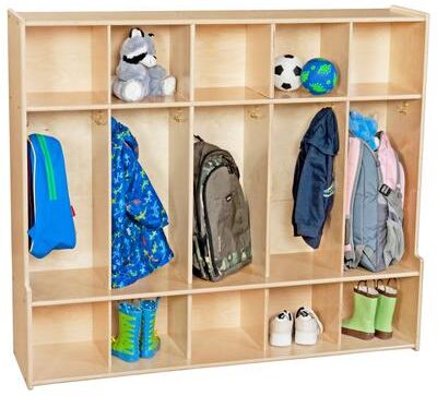 "Contender 54""wide 5-Section Birch Locker with Seat and Storage - 54"