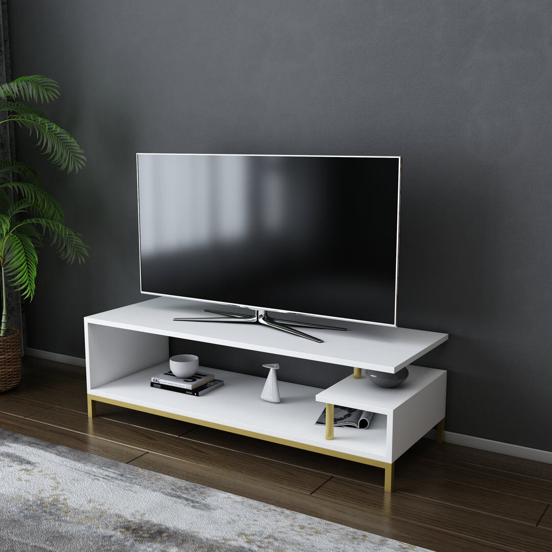 Blue Elephant Reily TV Stand for TVs up to 50" Gold/White 50"