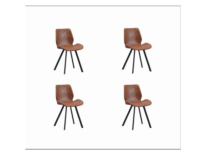 Stuhl-Set Barona 4er-Set Cognac Lederlook