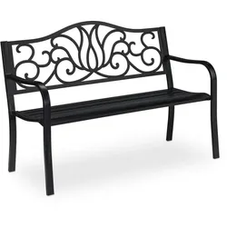 Relaxdays Gartenbank Antik Schwarz