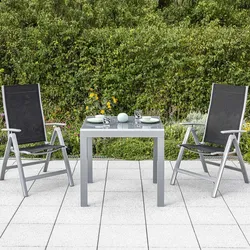 Gartenmöbel Set 3-tlg. Carrara Metall/Textil