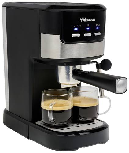Tristar CM-2278 Espressomaschine mit Siebträger Schwarz, Edelstahl 1100W