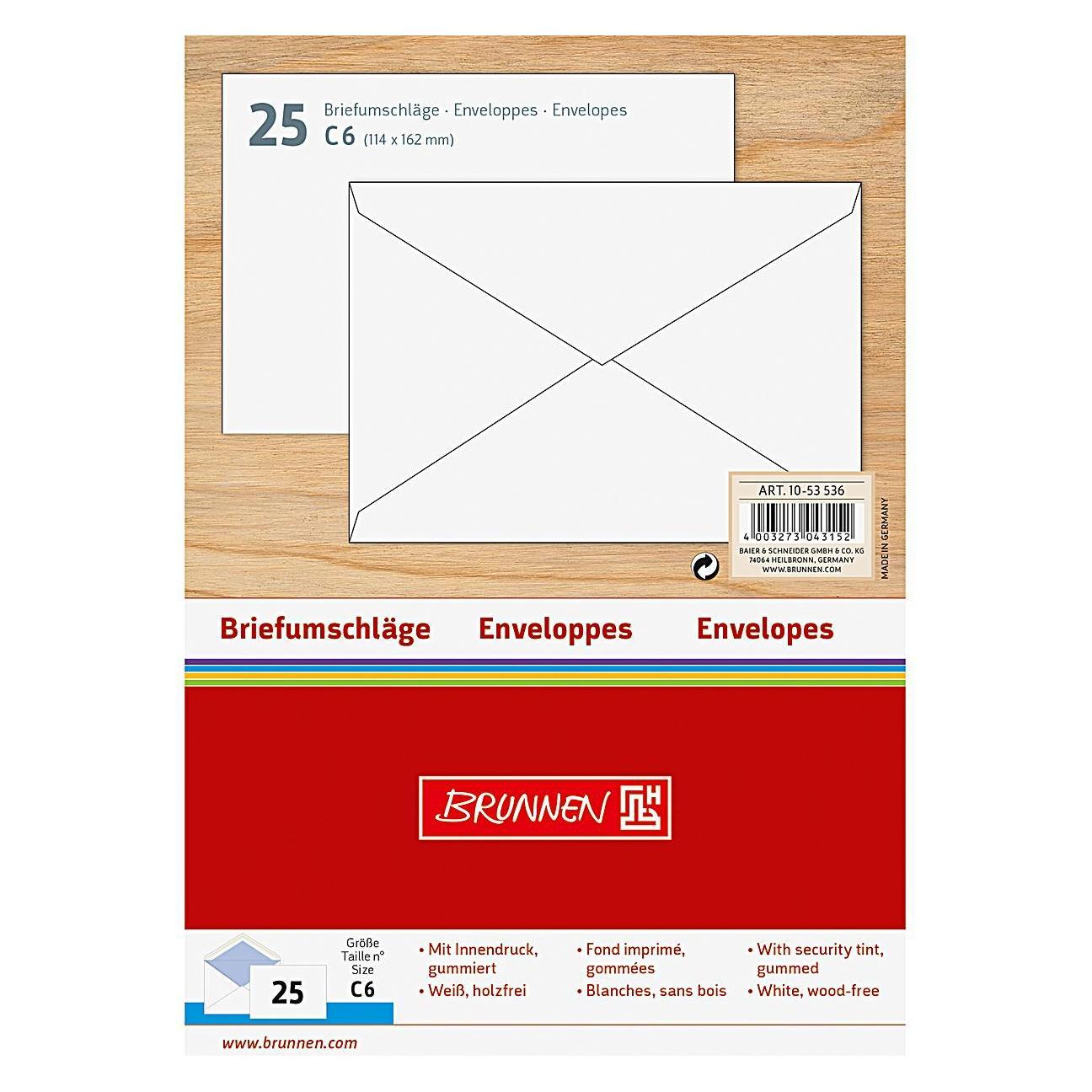 Brunnen Briefumschlag C6 (114 x 162 mm, 25x) (1053536)