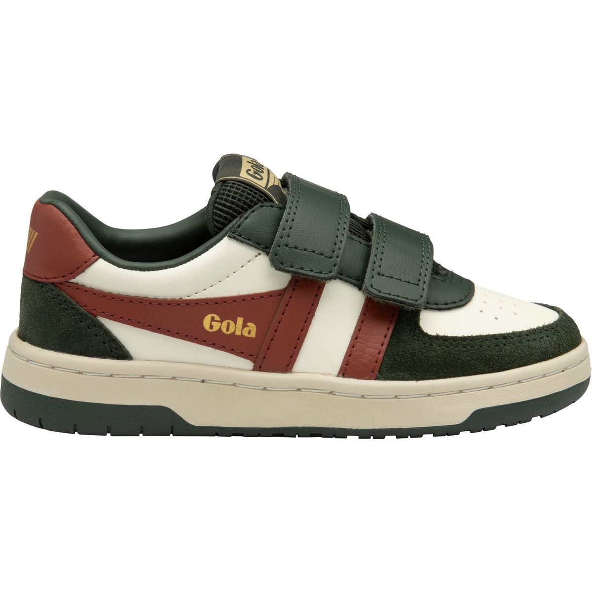 Gola Hawk Strap Sneaker Kids off white/dark khaki/rust (WA) 8K CKA336-WA-8K-offwhitedarkkhakirust