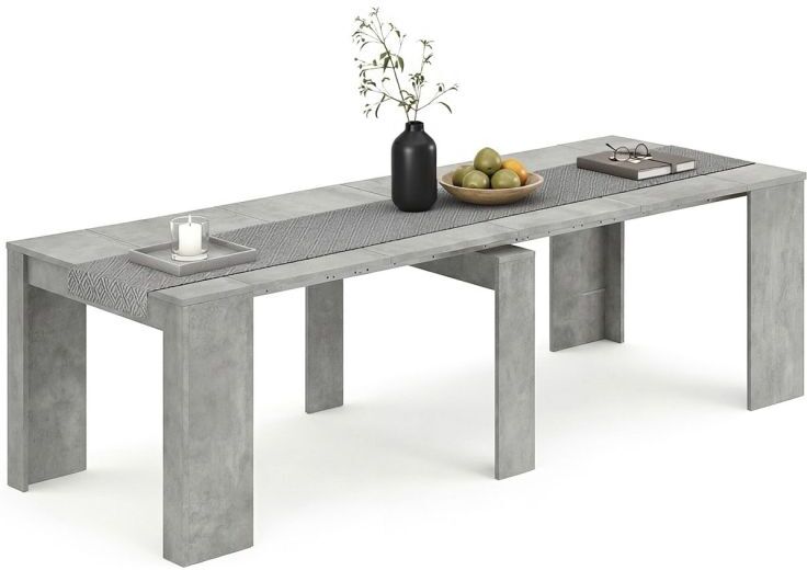 duehome Mesa consola extensible 50-235x90 cm Denis - Cemento