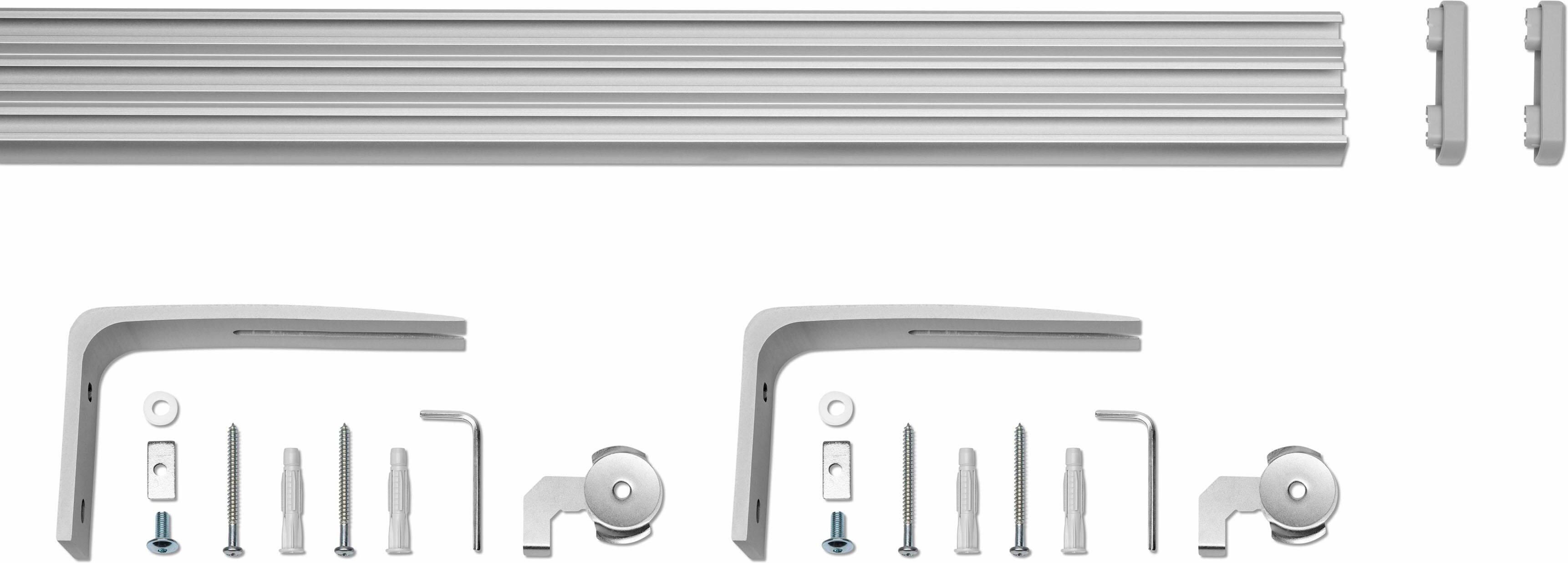 Gardinenschiene GOOD LIFE "Sileno" Gr. 3, silber (silberfarben), L:200cm, Aluminium, Gardinenstangen, Gardinenschiene
