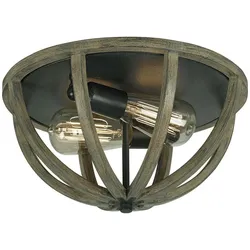 Elstead Lighting, Deckenleuchte, Allier Deckenleuchte E27 2-fach Wetter Eichenholz, Antik Schmiedeeisen (E27)