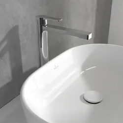 Villeroy und Boch Architectura Waschtischarmatur TVW10300500061 erhöht, mit Push-Open-Ablaufgarnitur, chrom