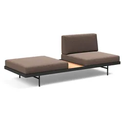 INNOVATION LIVING Schlafsofa Puri Eiche Stoff Grau Taupe