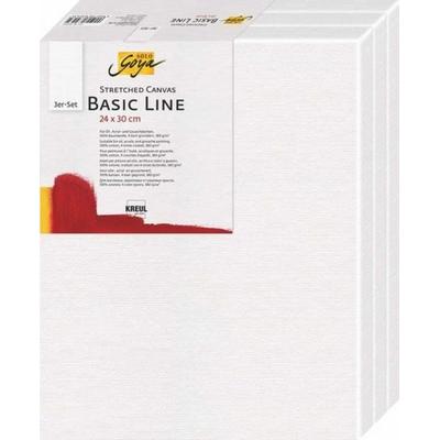 KREUL SOLO GOYA Stretched Canvas Basic Line, Keilrahmen 3er Set, 24 x 30 cm