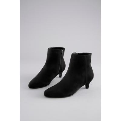 Stiefelette ANISTON SHOES, Damen, Gr. 41, schwarz, Textil, Veloursleder, Schuhe Stiefelette, Reißverschluss-Ankelboots, Trichterabsatz