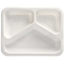 Starpak 500 Mikrowellenschalen, PP 3-geteilt 1095 ml weiss Menüschalen