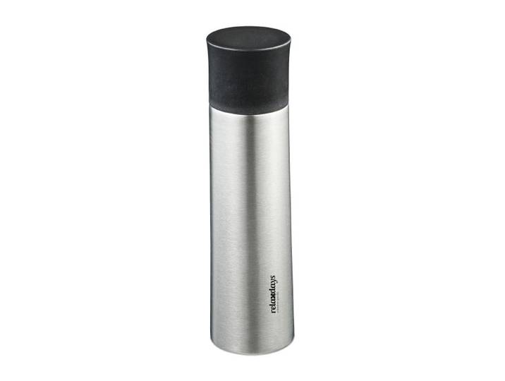 Relaxdays Trinkflasche Edelstahl 500 ml mit Becher