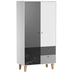 BABYKLEIDERSCHRANK Concept grau und schwarz