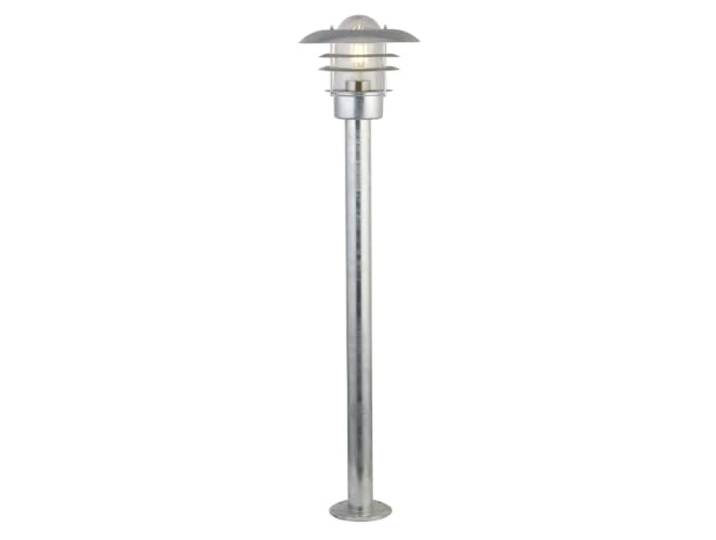 Borne Metal argent galvanisé E27 60w Haut 98cm Diam 23cm CONRAD Outdoor Galva