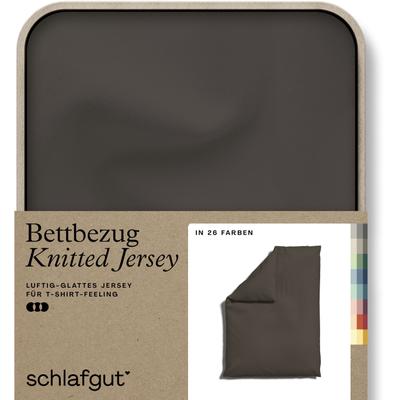 Schlafgut "Premium Bettbezug Knitted Jersey (1 St)" Ton-in-Ton Reißverschluss, Bio-Baumwolle mit Elasthan, Uni, OEKO Tex