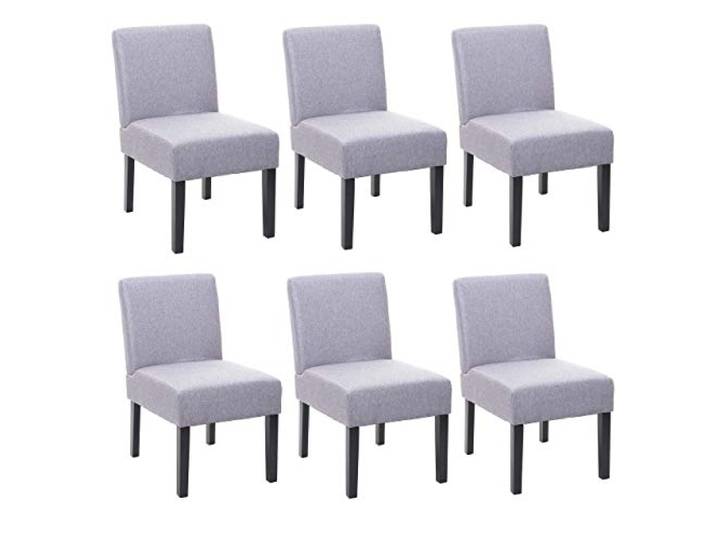 Mendler 6er-Set Esszimmerstuhl HWC-F61, Stoff/Textil - grau Stuhl, Lounge-Stuhl