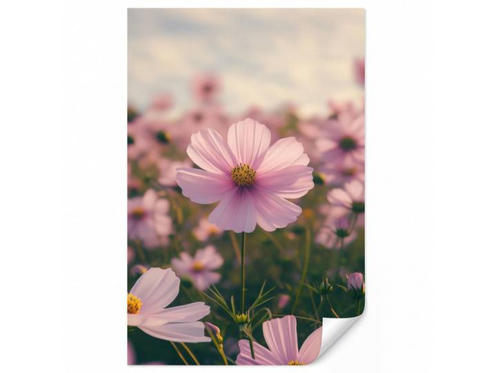 OnlyWow Tapete - Blumen - Lila - Unscharf - 180x260 cm, Rosa, Papier, Rechteckig, 180x260 cm, Tapeten & Wandverkleidungen, Vliestapeten