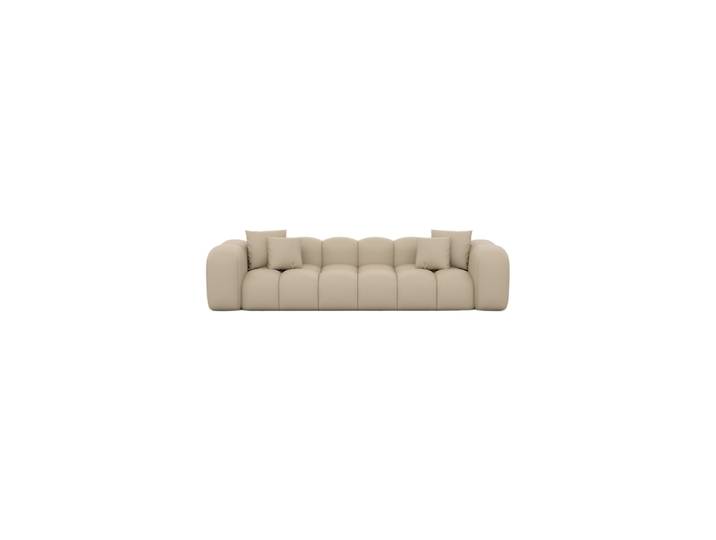 4-Sitzer Design Echtleder Sofa „Alba“ Echtleder Beige BLOOMINGLOFT Collection