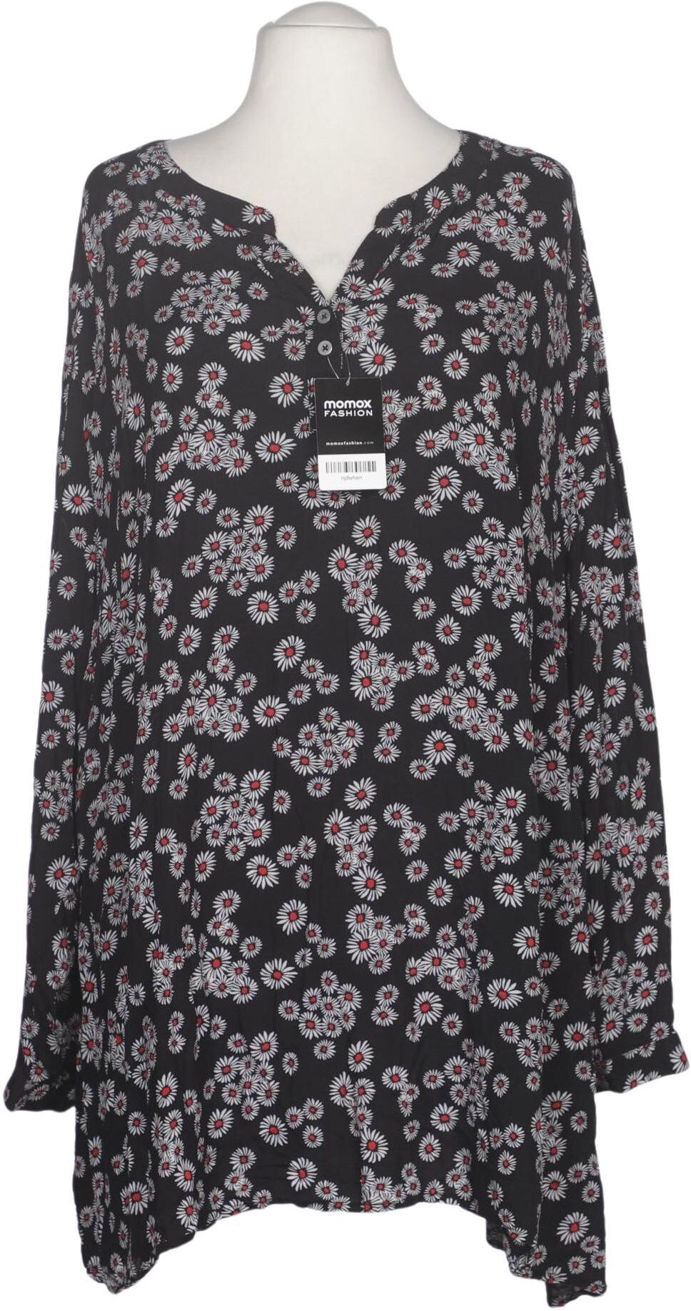 Ulla Popken Damen Bluse, Schwarz, Gr. 5Xl, Modal - Second Hand