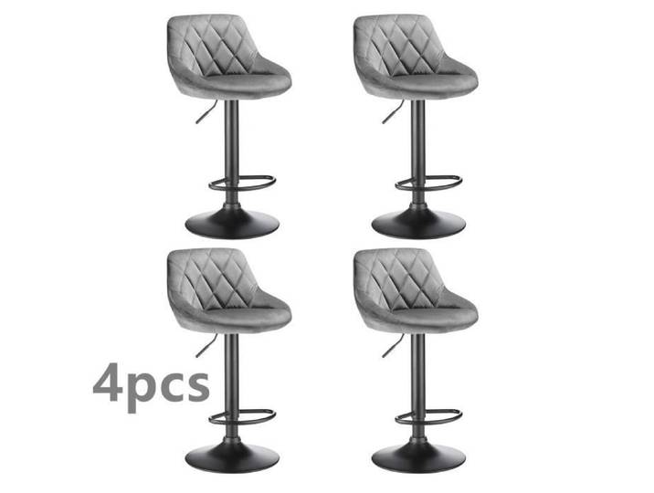 Lot de 4 tabourets de bar réglables en hauteur GOLDCMN - Gris clair