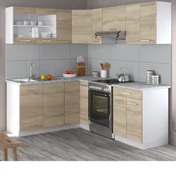 VICCO KÜCHENZEILE L 210CM KÜCHENBLOCK WINKEL ECK EINBAU SONOMA EICHE R-LINE