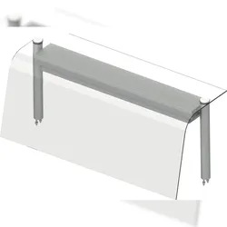 Stalgast Glas-Aufsatzbord mit Hustenschutz und Wärmelampe 790x455x450 mm für Speisenausgabesysteme (ZS07108)