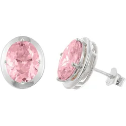 trendor 21340-09 Damen-Ohrringe 925 Silber Ohrstecker Zirkonia Pink