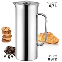 Weis Pressfilterkanne Vakuum 0,7 l, Zubehör Kaffeemaschinen, Silber